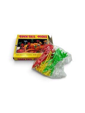 Vintage NOS Risqué Cocktail Picks Colorful Novelty Party Picks Hong Kong Boxed